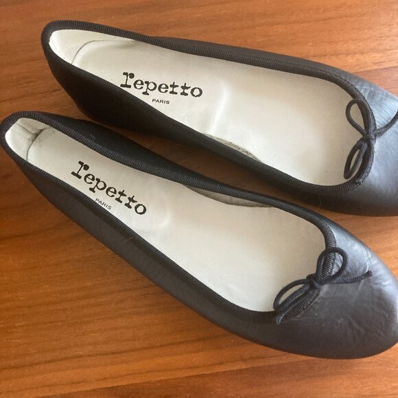 Repetto Cendrillon Ballerina Flat sz. 38.5 (7/7.5 US) Black Leather - Picture 4 of 8